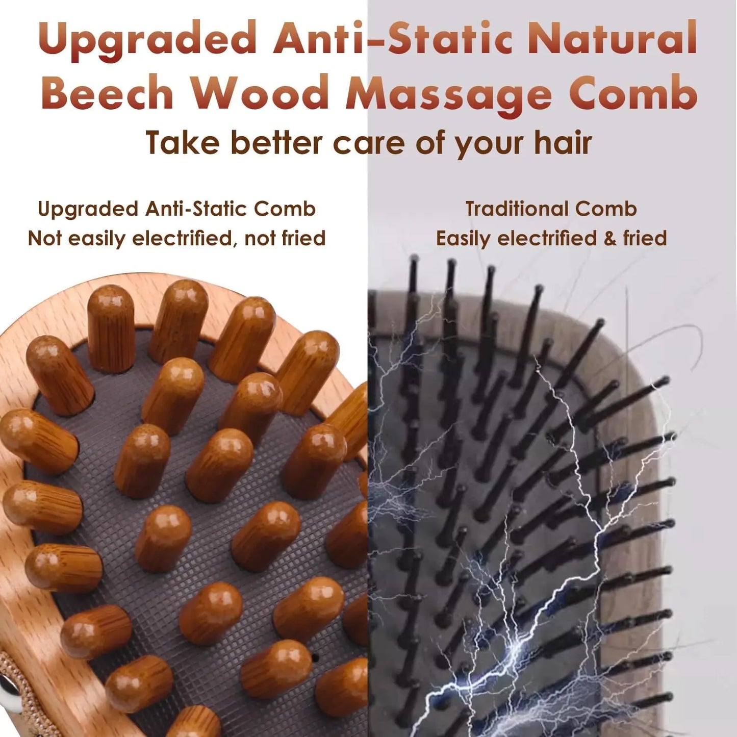 Wooden Massage Comb, Body Scalp