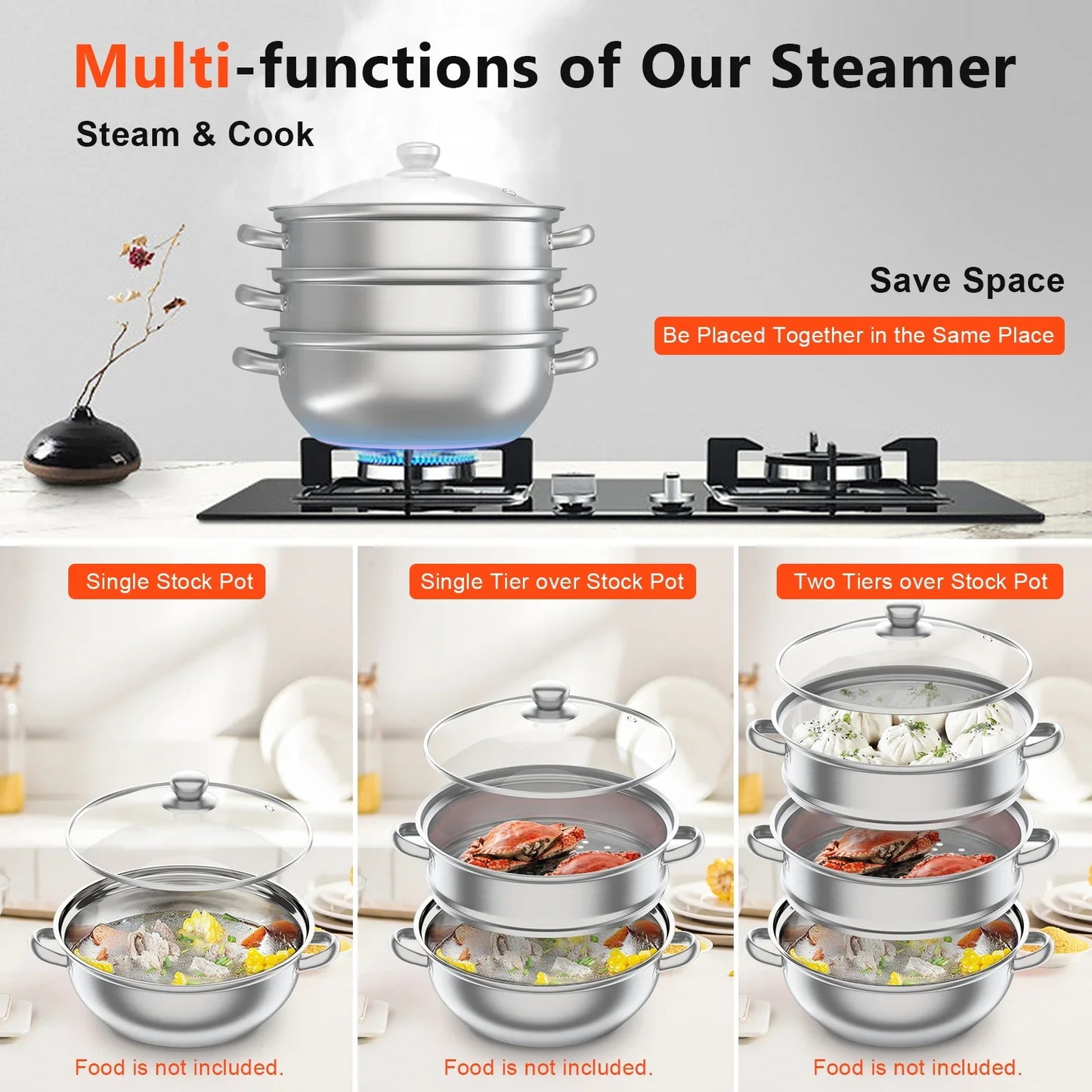Kitchen Steamer Easy Clean Cookware