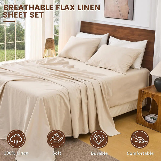 100% French Linen Sheets Queen
