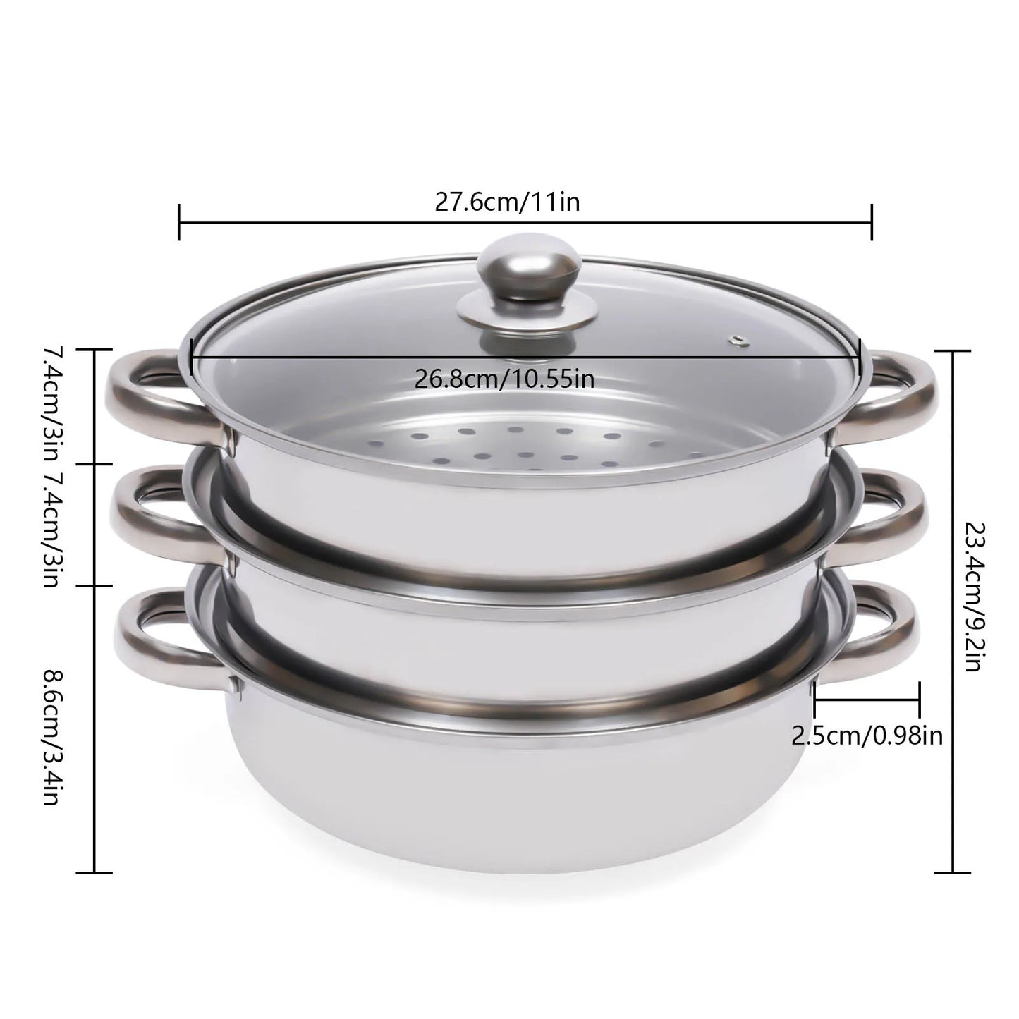 3-Tier Stainless Steel Steamer