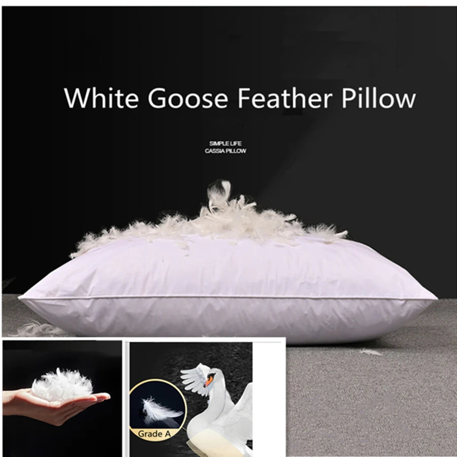 100% White Goose Feather Pillow