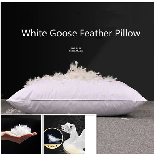 100% White Goose Feather Pillow