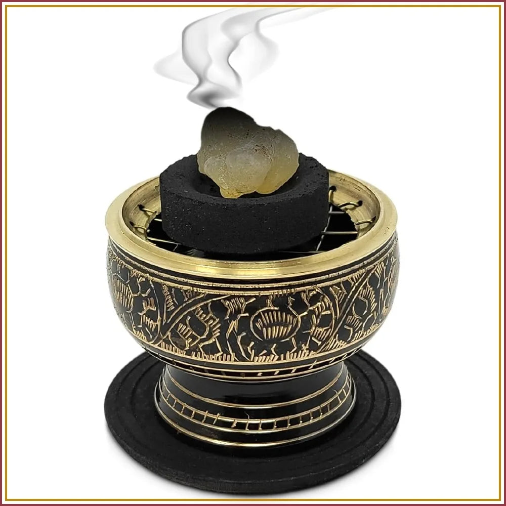 Small Brass Charcoal Screen Incense Burner