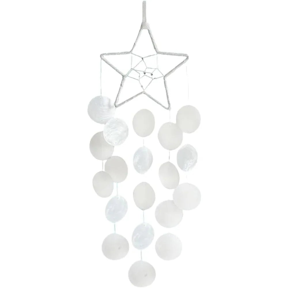White Star Shaped Capiz Shell Wind Chimes