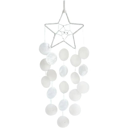 White Star Shaped Capiz Shell Wind Chimes