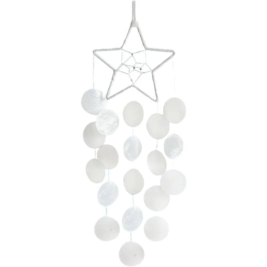 White Star Shaped Capiz Shell Wind Chimes