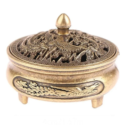 1 copper incense burner, antique alloy, Buddhist incense burner, family tea room incense burner, home decoration