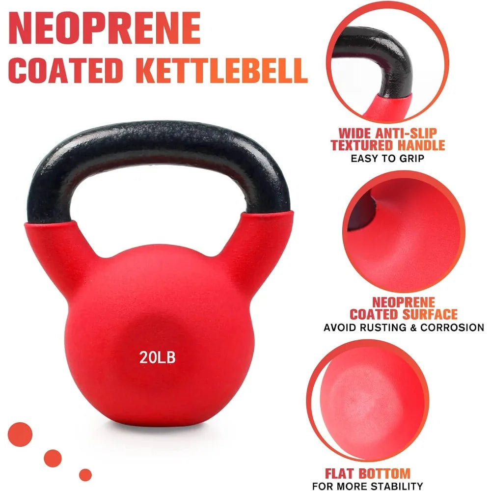 RitFit Neoprene Coated Solid Cast Iron Kettlebell