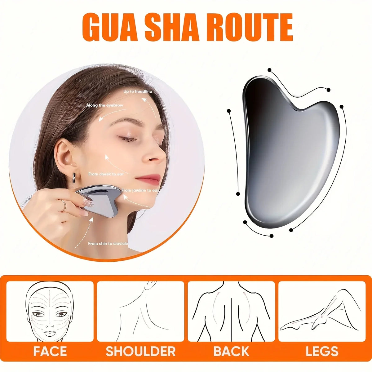 Thick Stainless Steel Gua Sha Facial