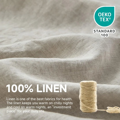 100% Linen Duvet Cover Set Queen Size,