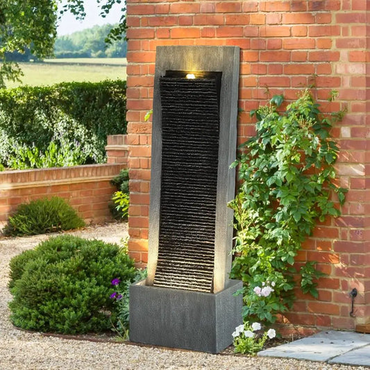 Tall Cascading Rock Outdoor Water Fountain