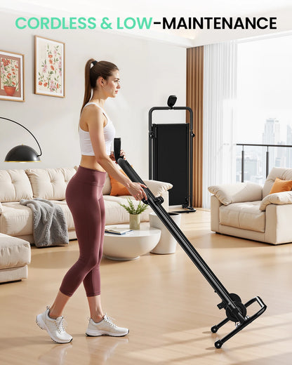 Non-Electric Treadmill with Dual Flywheel