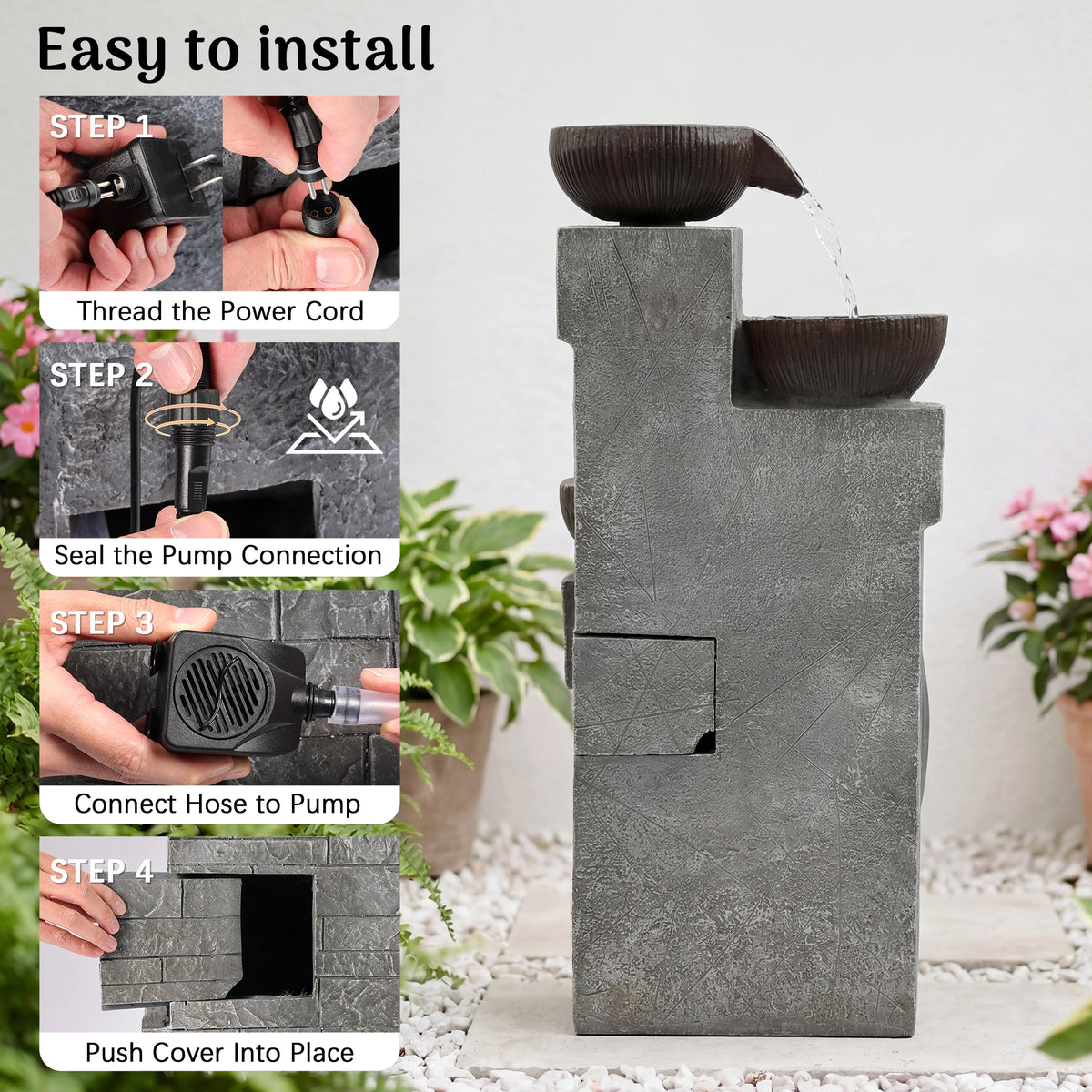 4-Tier Cascading Water Fountain