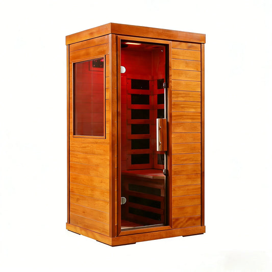 2 Person Sauna Far Infrared Indoor Dry Sauna Room with 6 Low EMF Carbon Fiber Heating Panels, Bluetooth Music, Customized