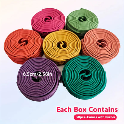 Mixed Spiral Incense Sticks 50pcs