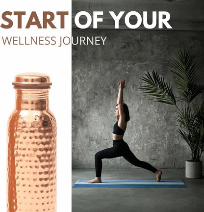 Hammered Copper Water Bottle Ayurvedic Wellness