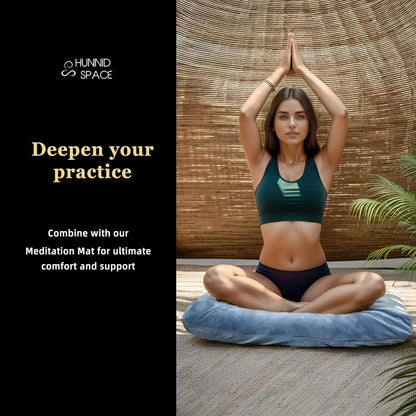 Meditation Zafu Cushion Set with Buckwheat Hulls & Memory Foam - Ergonomic Support for Yoga & Sitting