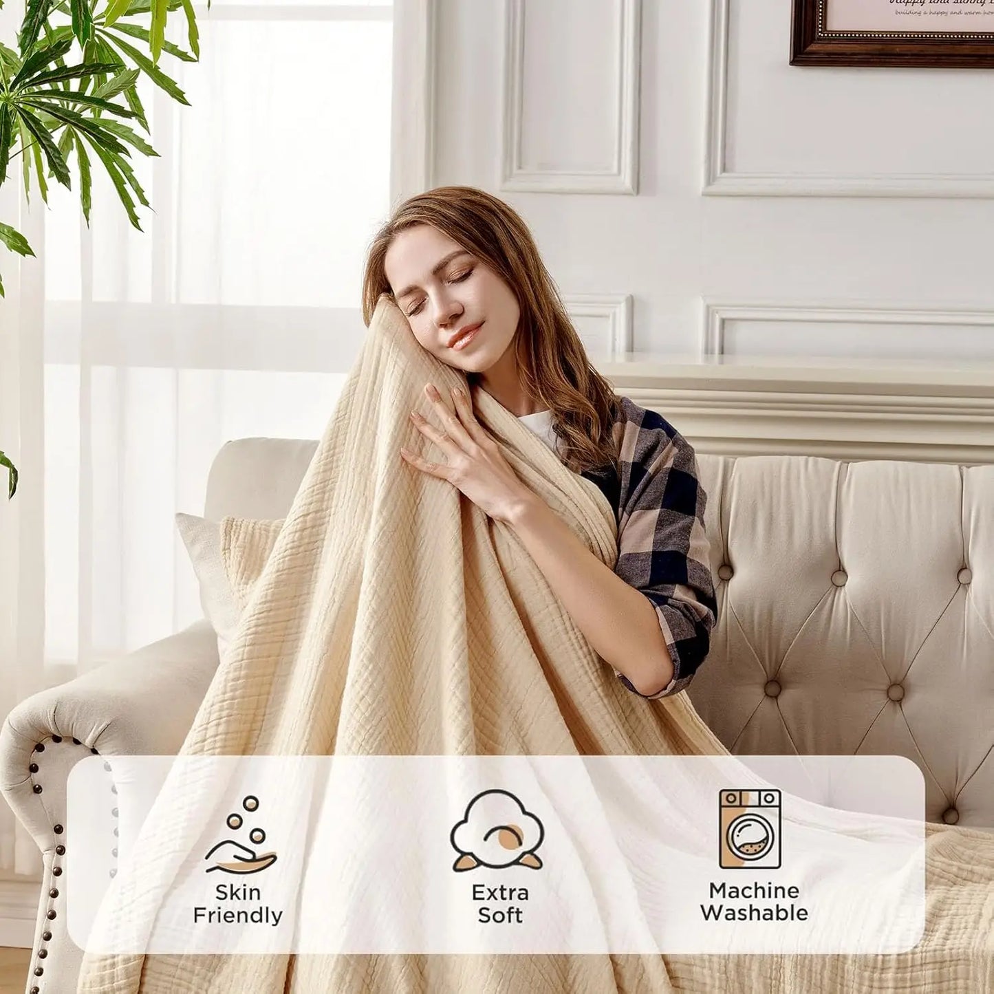 100% Cotton Muslin Throw