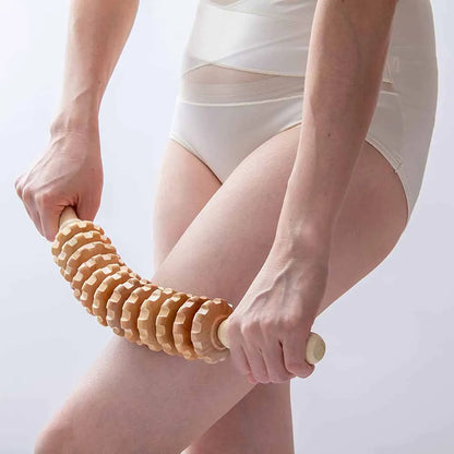 Curved Wood Massage Roller Stick