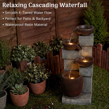4-Tier Cascading Water Fountain