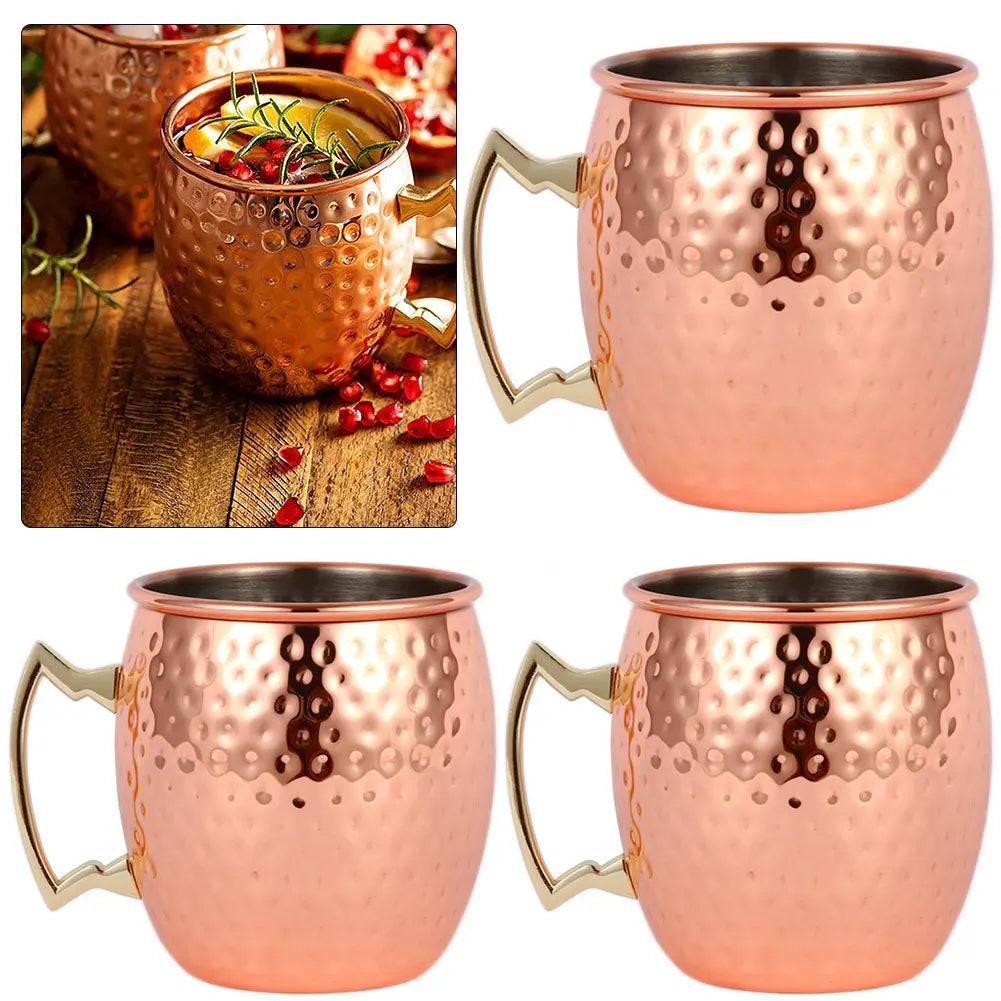 3Pcs Copper Mug Metal Cup