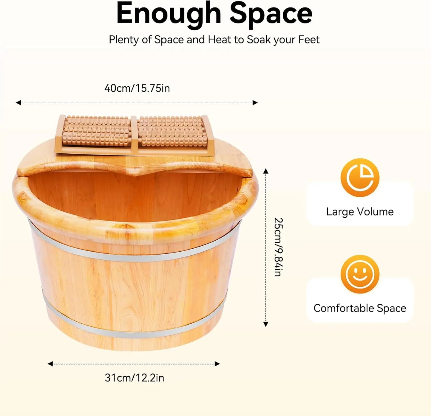 Cedar Foot Bath Spa with Massager