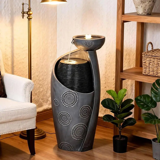 31.8 Grey Indoor Outdoor Water Fountain