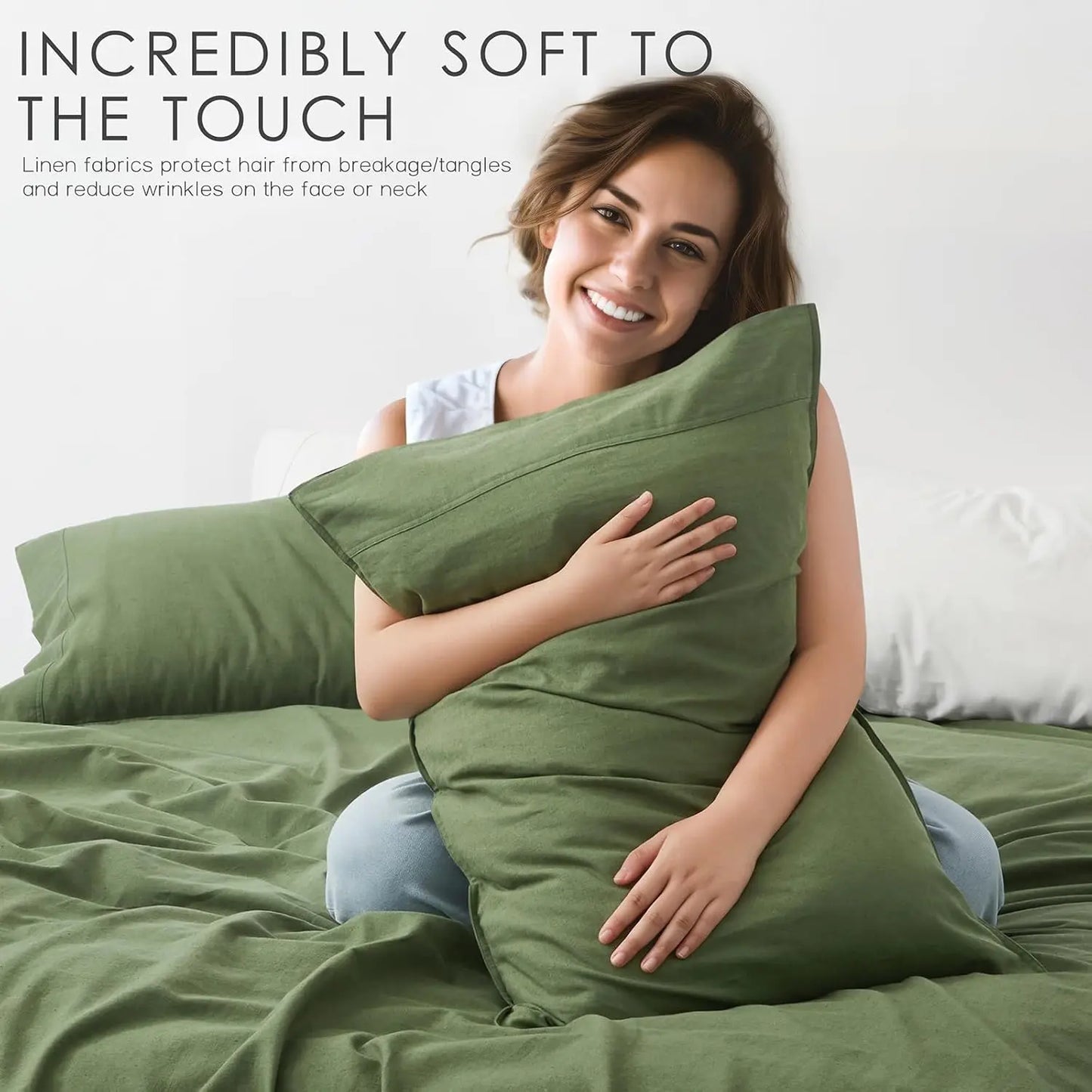 King Size Linen Sheet Set 4Pcs