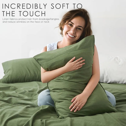 King Size Linen Sheet Set 4Pcs