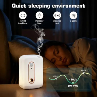 Waterless Diffuser for Essential Oil, Motion Activated Scent Air Machine for Home, Office, Bedroom, Spa White ABS Plastic, 100m