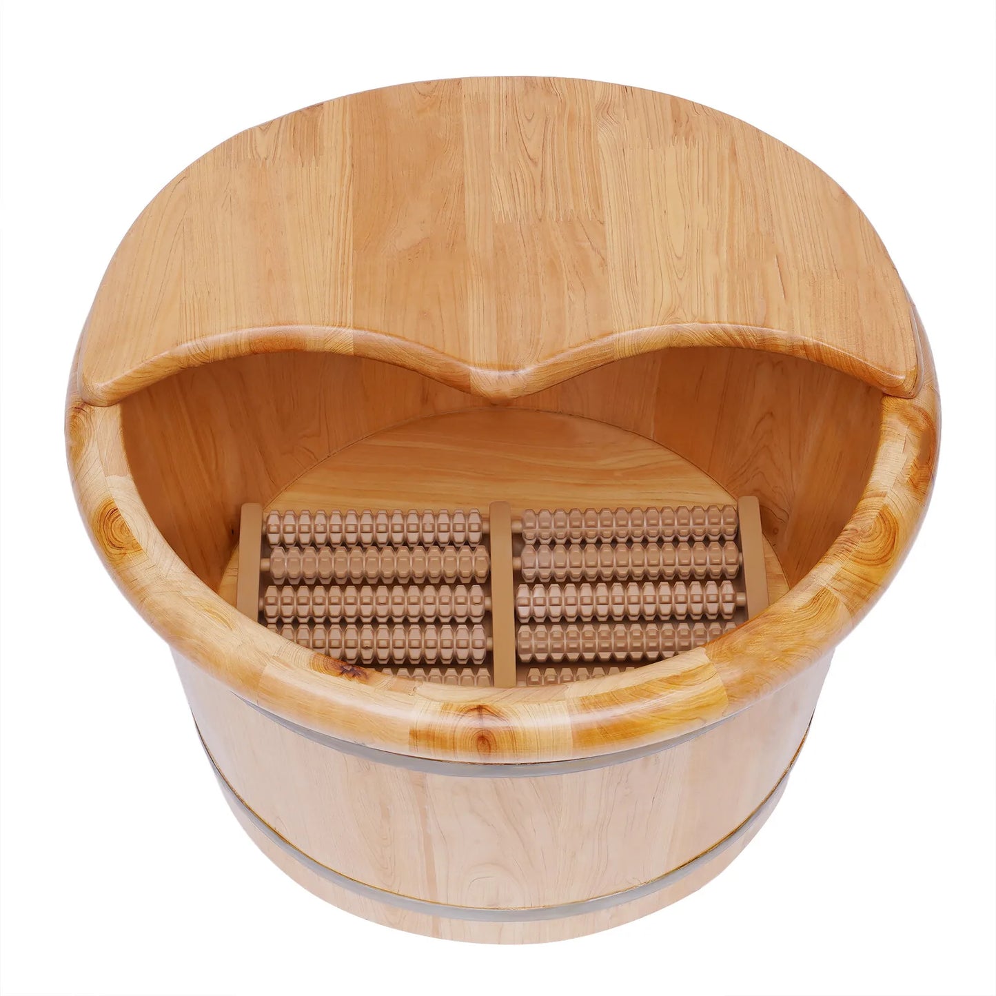Wood Foot Bath Basin Massager