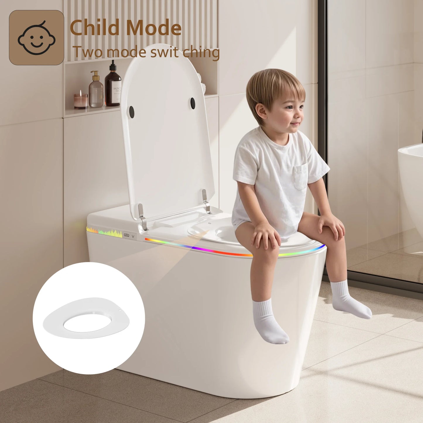 Smart Bidet Toilet Heated Seat Self-Cleaning Nozzle
