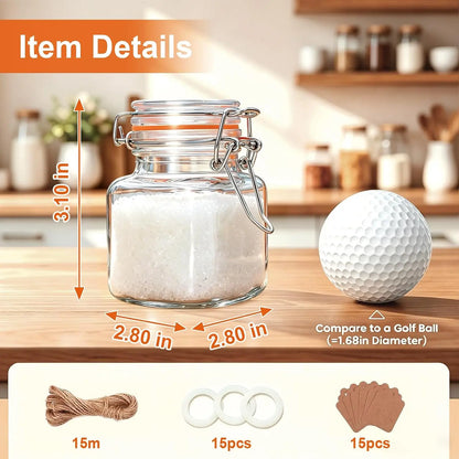 15 Pack 4oz Glass Spice Jars