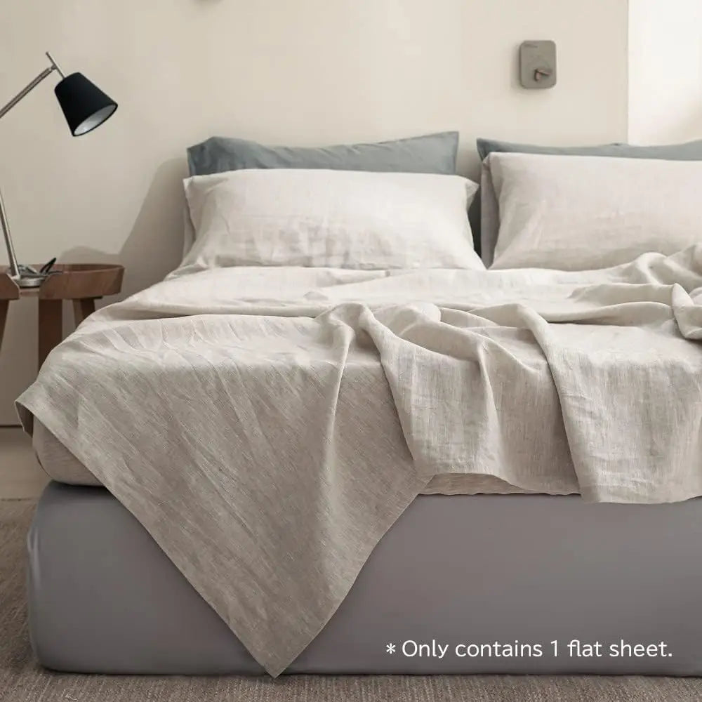 Simple&Opulence 1pc 100% Linen  Flat Sheet
