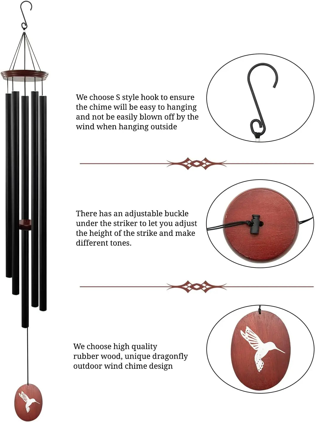 60-Inch Outdoor Wind Chimes