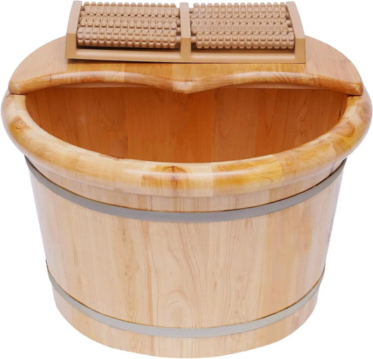 Cedar Foot Bath Spa with Massager