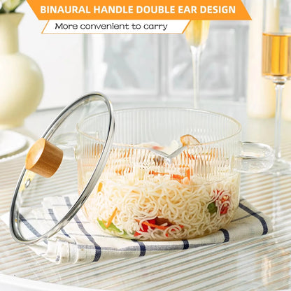2 Pcs Clear Stock Pot Heat Resistant