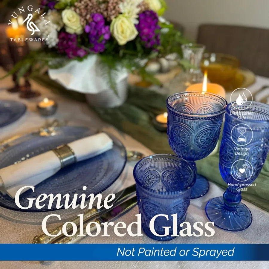 Cobalt Blue Vintage Hobnail Glass Plates