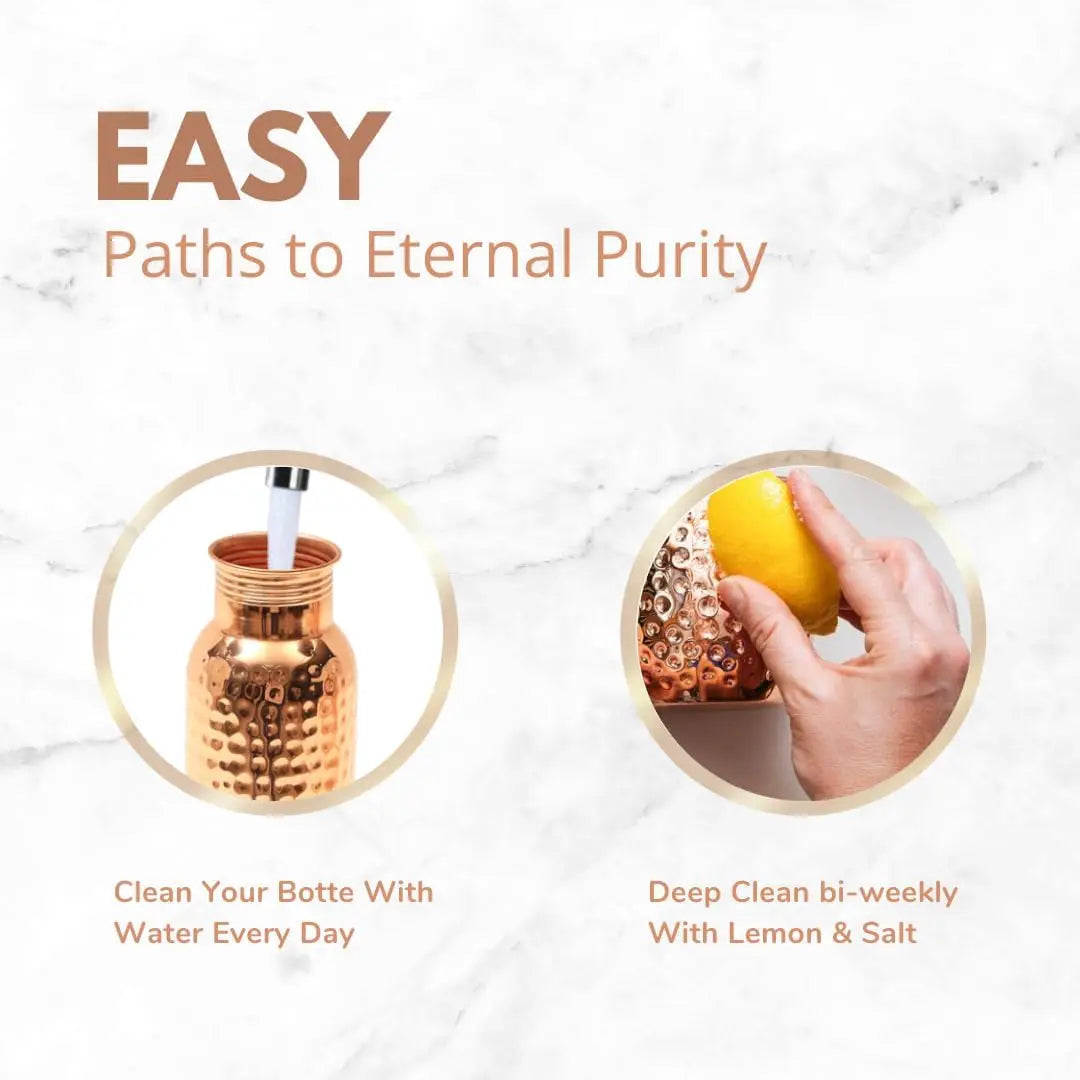 Hammered Copper Water Bottle Ayurvedic Wellness