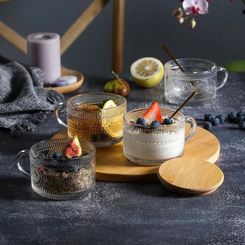 Set of 4 Vintage-Style Coffee Mugs