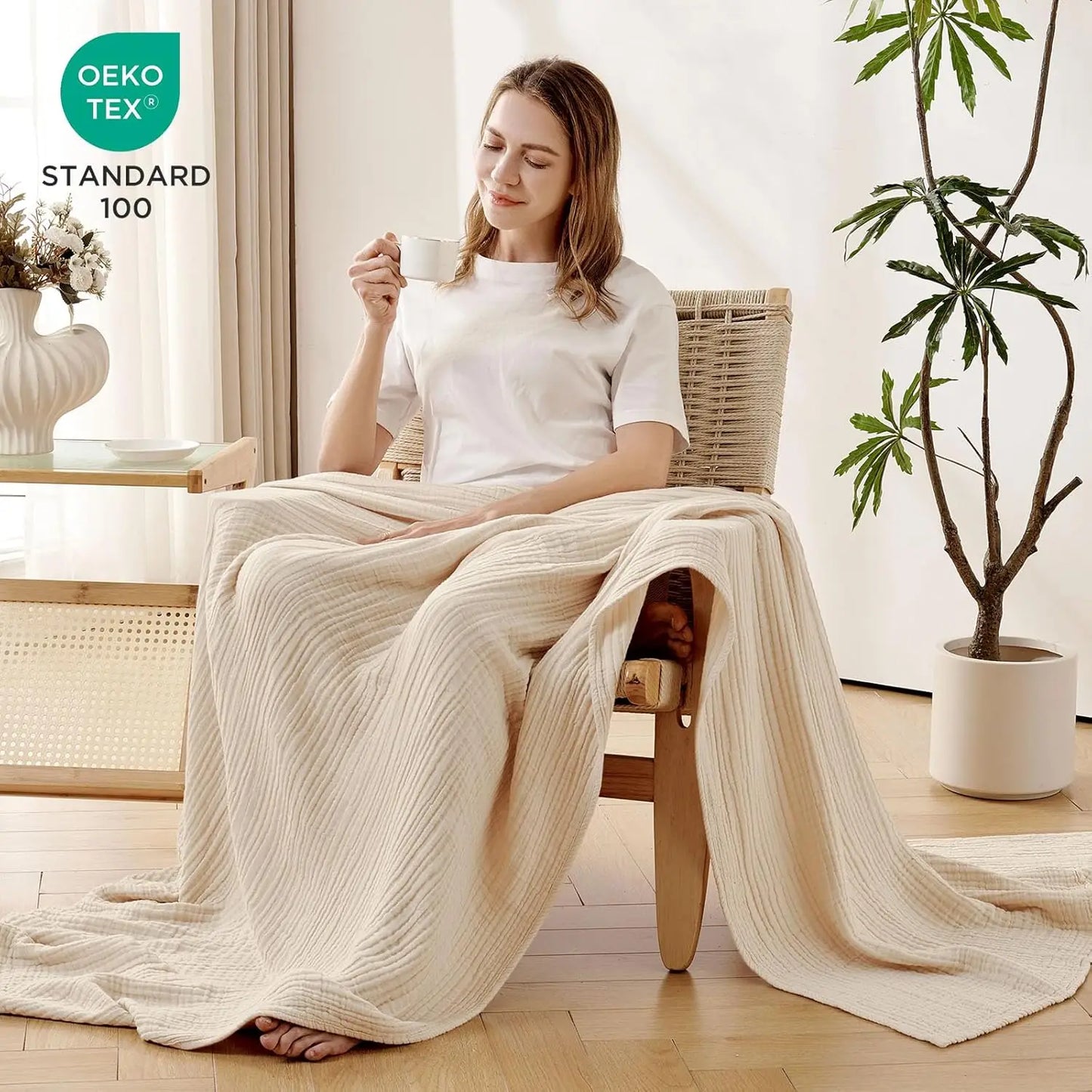 100% Cotton Muslin Throw