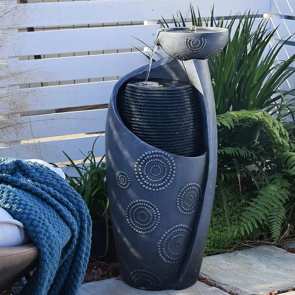 31.8 Grey Indoor Outdoor Water Fountain