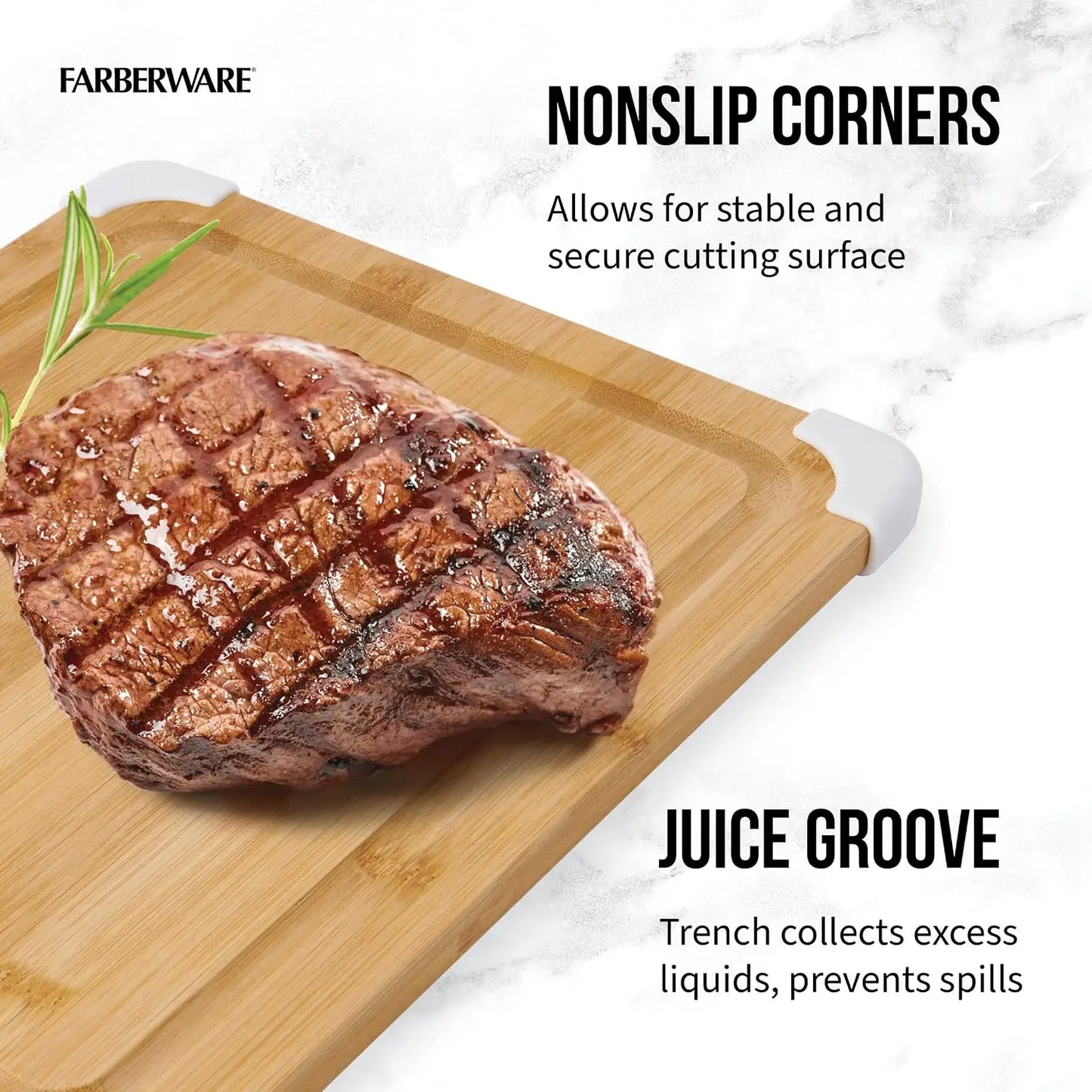 Nonslip Bamboo Cutting Board