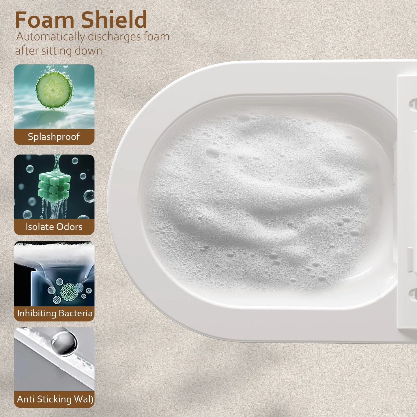 Smart Bidet Toilet Heated Seat Self-Cleaning Nozzle