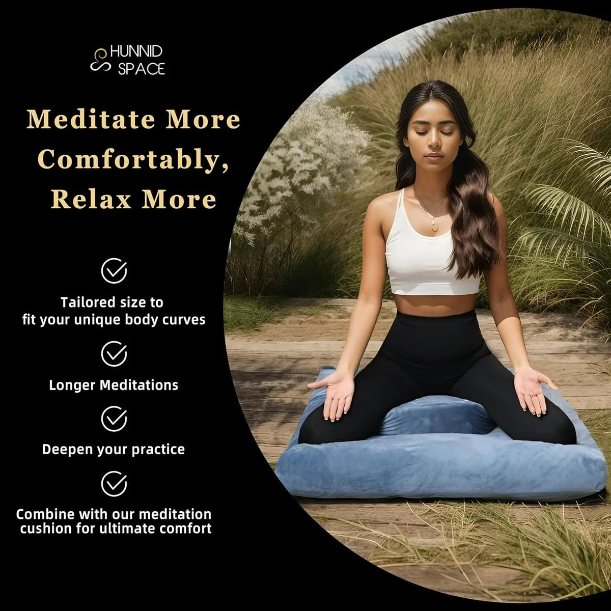 Meditation Zafu Cushion Set with Buckwheat Hulls & Memory Foam - Ergonomic Support for Yoga & Sitting