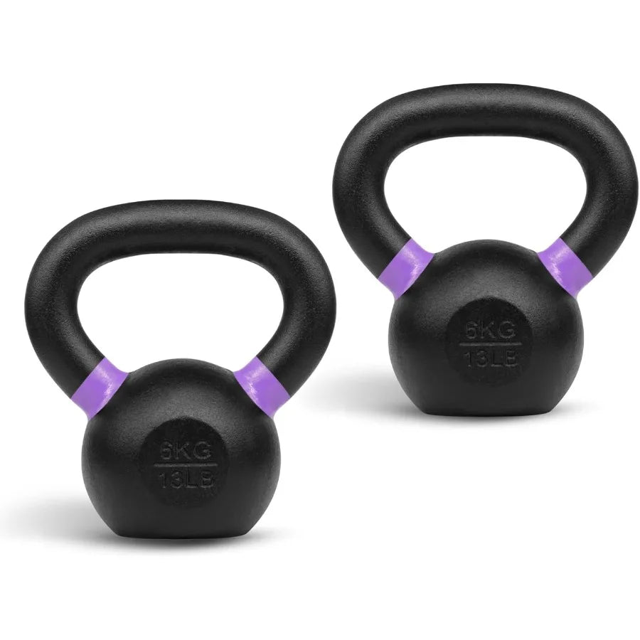 Powder Coated Kettlebell Cast Iron Core Kettlebells with NonSlip Handle Flat Bottom for Conditioning Heavy Duty for Strength Tr