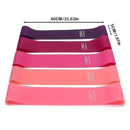 5 Pcs Pink Resistance Bands Set