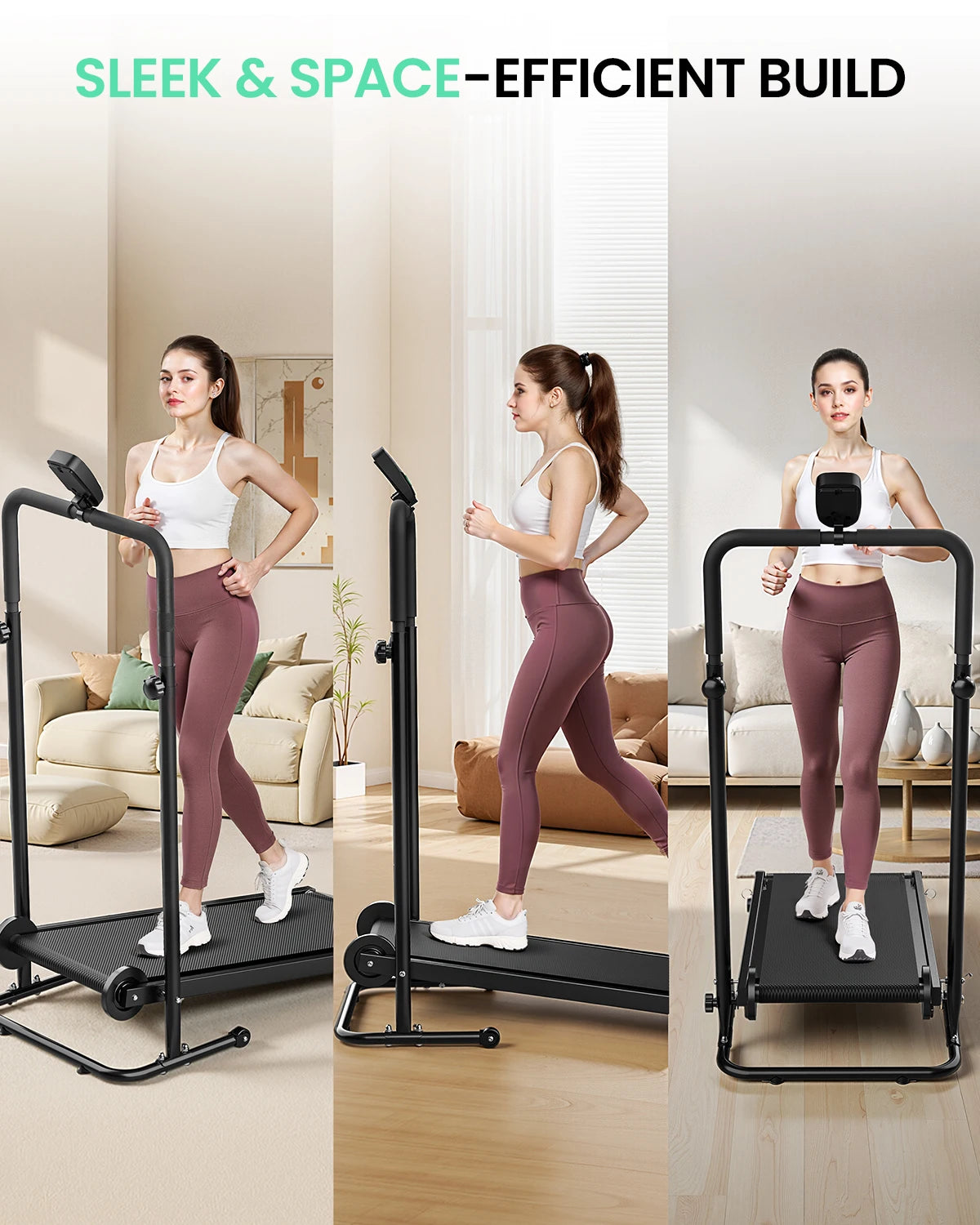 Non-Electric Treadmill with Dual Flywheel