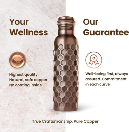 100% Copper Water Bottle 34 Oz Antique Black