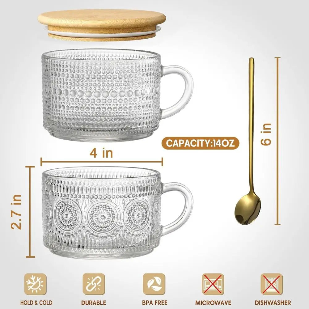 Set of 4 Vintage-Style Coffee Mugs